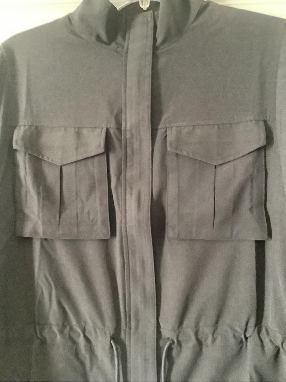 Women's Black Utility Jacket with Adjustable Drawcord Waist - Picture 7 of 7